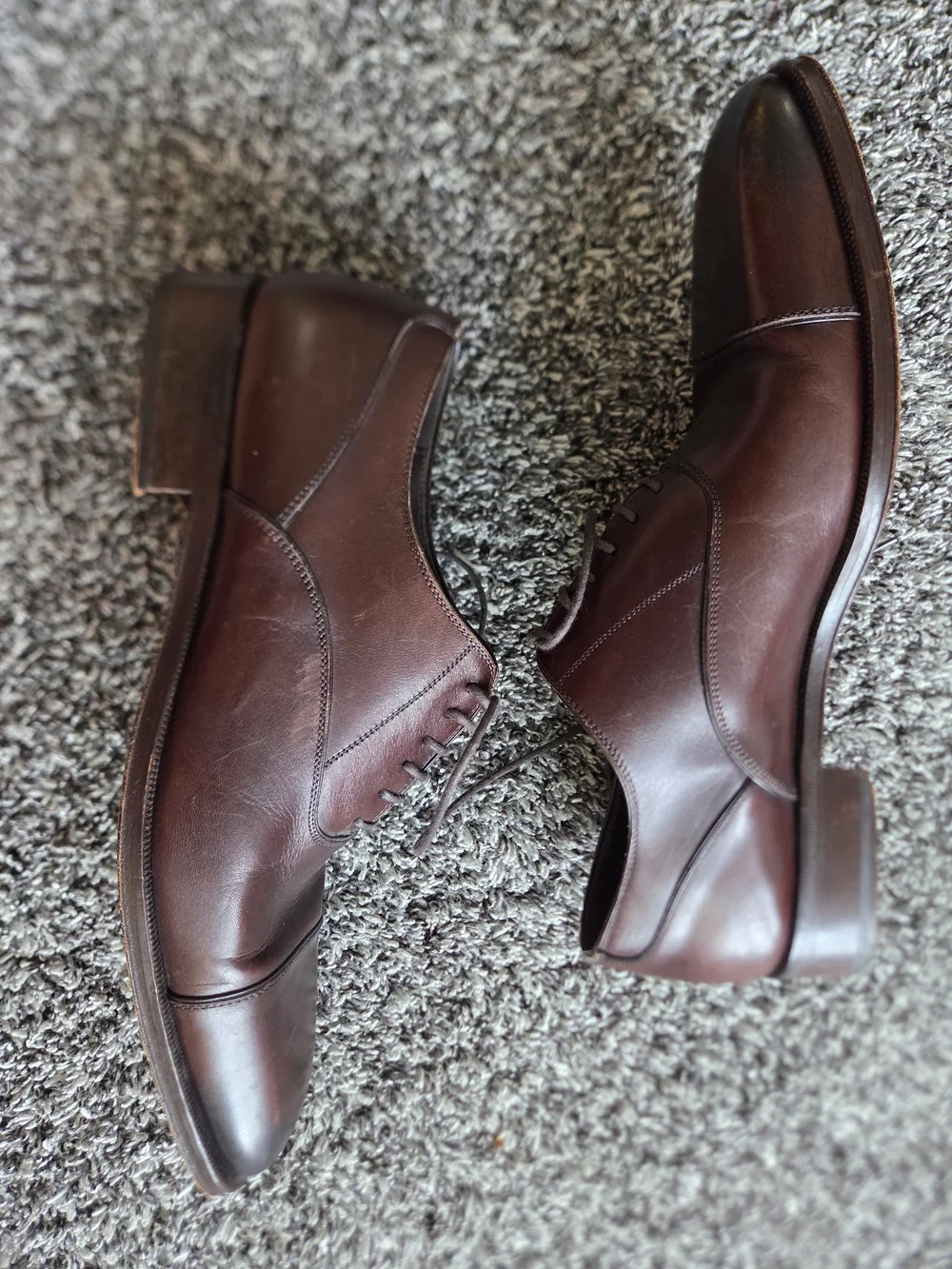 Magnanni Men's Dark Brown Cap-Toe Derby Oxfords